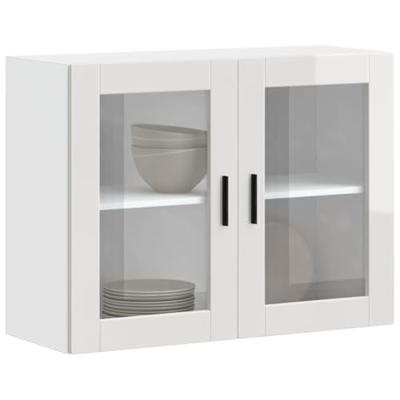 Keukenbovenkast met glazen deur Porto hoogglans wit