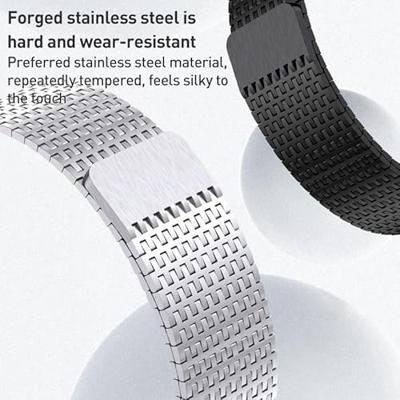 By Qubix - Stainless Steel Loop band - Zilver - Extra strong - Compatible met Apple Watch 44mm / 45mm / 46mm / 49mm - Compatible Apple watch bandjes