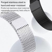 By Qubix - Stainless Steel Loop band - Goud - Extra strong - Compatible met Apple Watch 44mm / 45mm / 46mm / 49mm - Compatible Apple watch bandjes - thumbnail