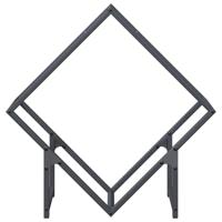 Brandhoutrek 60x25x60 cm koudgewalst staal antracietkleurig - thumbnail