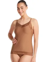 Secrets kanten dames hemd Spaghetti - Hazelnoot - Invisible dames onderhemd naadloos - thumbnail