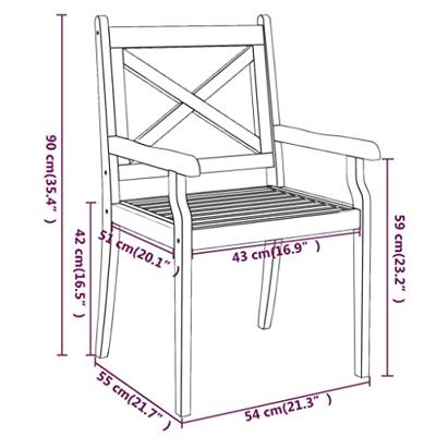 Tuinstoelen 6 st massief acaciahout