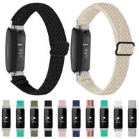 By Qubix - Compatible met Fitbit Inspire 3 - Elastische solo loop nylon bandje - Mintgroen - Compatible fitbit bandje - thumbnail