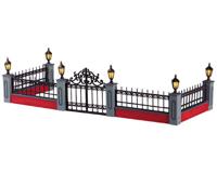 Lemax lighted wrought iron fence s/5 verlichte kerstdorp accessoire 2005 - thumbnail