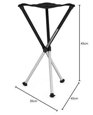 Walkstool Comfort L Klapkrukje Zwart, Zilver ComfortL Belastbaarheid (gewicht) (max.) 200 kg Walkstool Comfort L Klapkrukje Zwart, Zilver ComfortL Belastbaarheid (gewicht) (max.) 200 kg