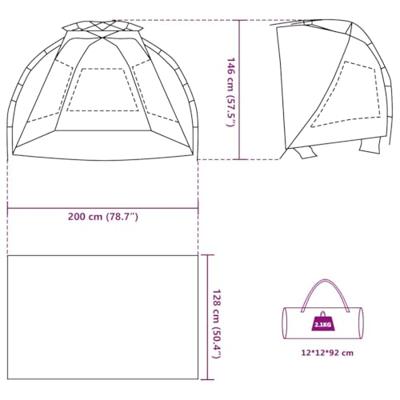 VidaXL Strandtent 2-persoons waterdicht snelontgrendeling azuurblauw VidaXL Strandtent 2-persoons waterdicht snelontgrendeling azuurblauw