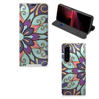 Sony Xperia 1 III Smart Cover Purple Flower - thumbnail