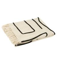 J-Line Plaid Strepen|Bogen Katoen Wit|Zwart - thumbnail