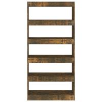 Boekenkast/kamerscherm 80x30x166 cm spaanplaat gerookt eiken - thumbnail