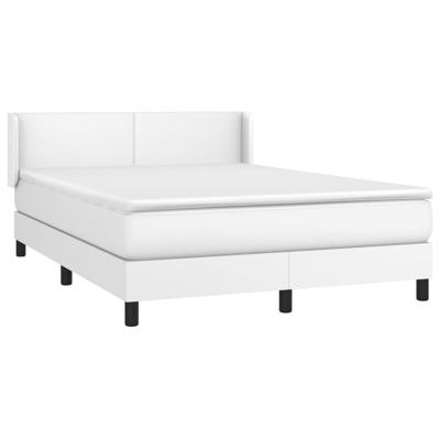 Boxspring met matras kunstleer wit 140x200 cm - thumbnail