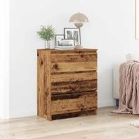 Dressoir 60x35x76 cm bewerkt hout oud houtkleurig - thumbnail