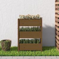 VidaXL Plantenbak 77x25x104,5 cm massief grenenhout honingbruin - thumbnail