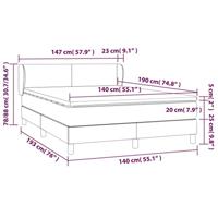 Boxspring met matras stof donkergrijs 140x190 cm - thumbnail