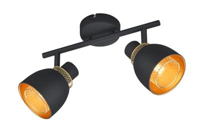 Trio Zwarte plafondlampPunch 2-lichts - R80812032