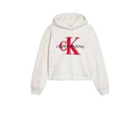 CALVIN KLEIN JEANS hoodie met logo ecru/rood - thumbnail