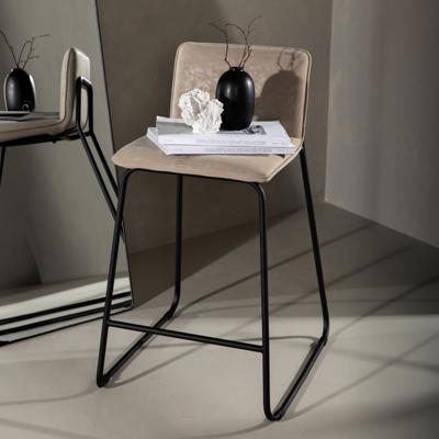 Nohr Barkruk 'Sheridan' Microvezel, kleur Beige (zithoogte 64cm)