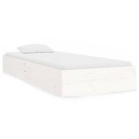 Bedframe massief hout wit 75x190 cm - thumbnail