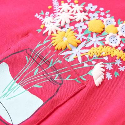 Kindershirt met bloemenprint 92 felroze Kindershirt met bloemenprint 92 felroze