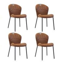 Bronx71 Stapelbare eetkamerstoel Fay eco-leer cognac - Eetkamerstoelen - thumbnail