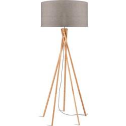 Good&Mojo Vloerlamp 'Kilimanjaro' Bamboe en Eco linnen, kleur Donkerbeige Good&Mojo Vloerlamp 'Kilimanjaro' Bamboe en Eco linnen, kleur Donkerbeige