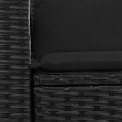 Tuinbank 2-zits met kussens poly rattan zwart Tuinbank 2-zits met kussens poly rattan zwart