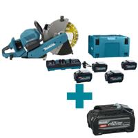 Makita CE002GT401X | XGT 2x40 V Max Doorslijper 355mm | 4 x 5.0 Ah accu + duo snellader | met AWS zender | In Mbox - CE002GT401X - thumbnail