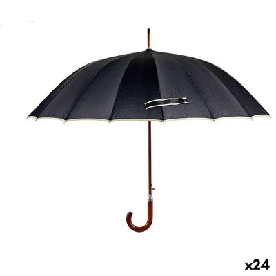 Paraplu Zwart Metaal Stof 110 x 110 x 95cm (24 Stuks)
