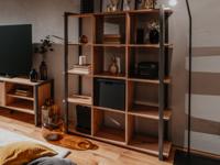 Boekenkast DENZEL 12 vakken eik artisanaal/zwart - thumbnail