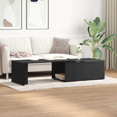 Salontafel Zwart Eiken 150 x 50 x 35 cm Bewerkt hout