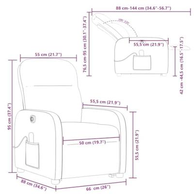 Sta-op-massagestoel elektrisch verstelbaar stof bruin