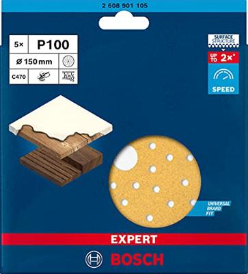 Bosch Accessories EXPERT C470 2608901105 Excenterschuurpapier Geperforeerd Korrelgrootte (num) 100 (Ø) 150 mm 5 stuk(s) Bosch Accessories EXPERT C470 2608901105 Excenterschuurpapier Geperforeerd Korrelgrootte (num) 100 (Ø) 150 mm 5 stuk(s)