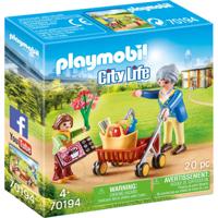Playmobil - 70194 city life oma met rollator - thumbnail