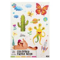 Creative Craft Group Gekleurd papier fluor a4, 40 vellen 5 kleuren - thumbnail
