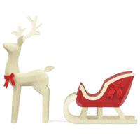 VidaXL Kerstdecoratie rendier en slee 100 led's warmwit - thumbnail
