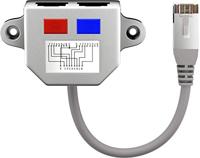 Goobay RJ45 Netwerk Y-adapter CAT 5 [1x RJ45-stekker - 2x RJ45-bus] 0 mm Metallic-zilver - thumbnail