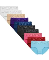 Fine Woman 10-pak dames taille slip kant - Katoen - Multipack dames onderbroeken - Dames ondergoed voordeelverpakking - thumbnail