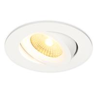 Salerno LED inbouwspot - 8W 650 lumen - 2700K warm wit - Dimbaar - Rond - Kantelbaar - IP44 waterdicht - Wit - Voor binnen, buiten en badkamer - thumbnail