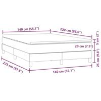 Boxspring met matras fluweel donkergrijs 140x220 cm - thumbnail