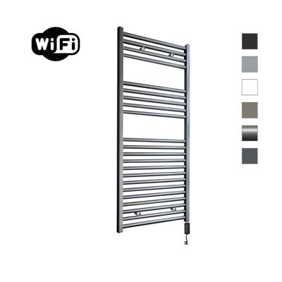 Elektrische Radiator Sanicare HWV Met Wifi 111,8x45 cm Gunmetal 596W Met Thermostaat Zwart Rechtsonder Sanicare
