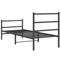 Bedframe met hoofd- en voeteneindemetaal zwart 80x200 cm - thumbnail
