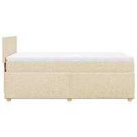Boxspring met matras stof crèmekleurig 90x200 cm - thumbnail