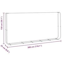 VidaXL Haardhoutrek 300x25x150 cm gegalvaniseerd staal - thumbnail