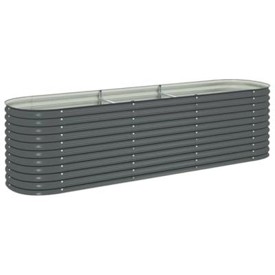 Plantenbak verhoogd 320x80x81 cm gegalvaniseerd staal grijs - thumbnail