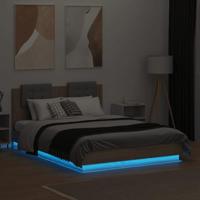 Bedframe met hoofdbord en LED sonoma eikenkleurig 120x190 cm - thumbnail