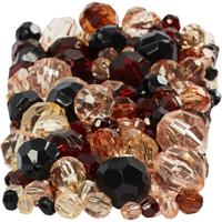 Creativ Company Facet kralen, afm 4-12 mm, gatgrootte 1-2,5 mm, ca. 860 stuk, goud, 250 gr/ 1 doos - thumbnail