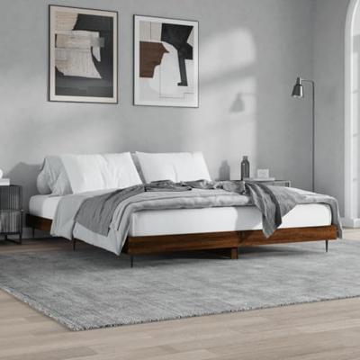 Bedframe zonder matras bewerkt hout bruin eikenkleur 120x200 cm
