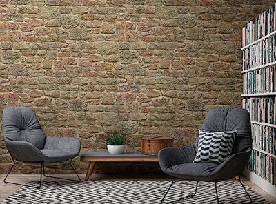 Livingwalls The Wall II - Oranje - Steenlook - 393181