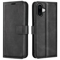 Casecentive Leren Wallet case met sluiting iPhone 16 zwart - thumbnail