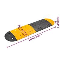 VidaXL Verkeersdrempel 323x32,5x4 cm rubber geel en zwart - thumbnail