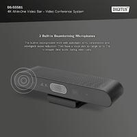 Digitus DS-55581 4K videoconferentiesysteem 3840 x 2160 Pixel Klemhouder, Luidspreker, Microfoon, Snelle autotracking via AI, Standvoet - thumbnail